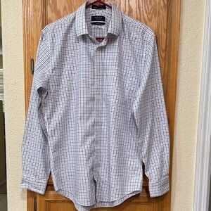 Nordstrom Men's Shop Trim Fit Button Down Black/Lavender Dress Shirt
